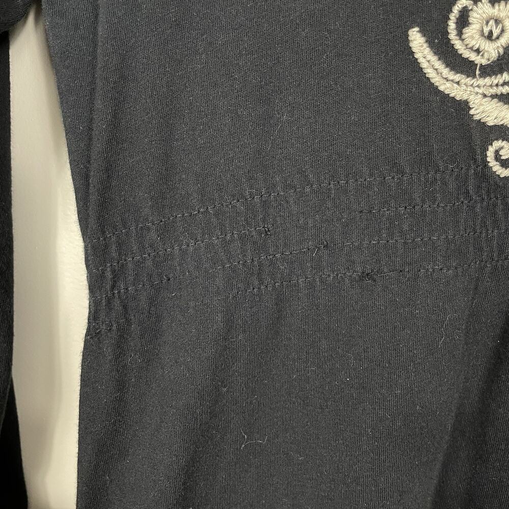 Johnny Was Dress Size Small Black Floral Embroidered V-Neck Boho Fairy Party - Picture 6 of 13